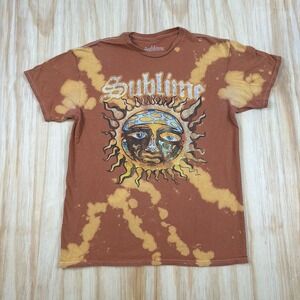 Sublime Logo Graphic T-shirt Men Small Orange Tie Dye Short Sleeve Music